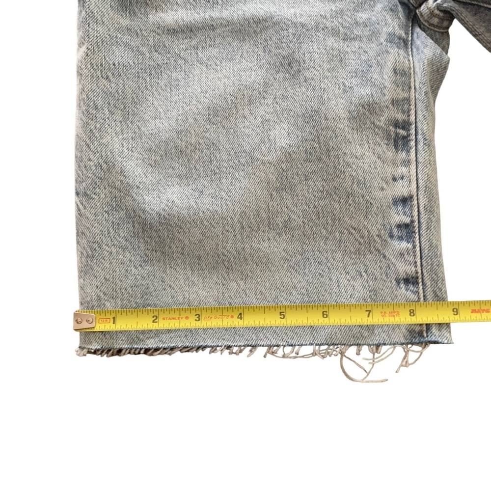 FRAME Le Slouch Bermuda Shorts Raw Hem Button Fly Blue Denim Size 23 NWT - Picture 7 of 13